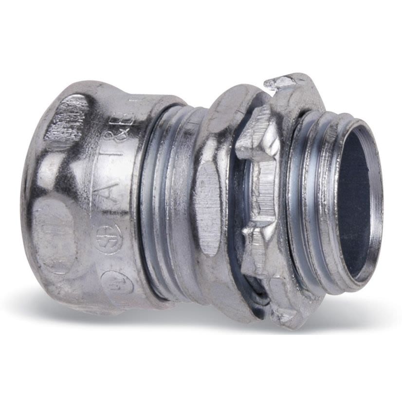 T&B® 5421 Compression Connector, 1-1/4 in Trade, For Use With EMT Conduit, Steel, Electro Plated Zinc